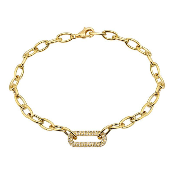 Diamond Two-Row Bubble Link Bracelet