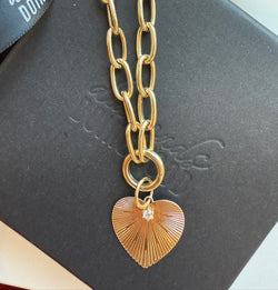 Poppy Fluted Heart Charm