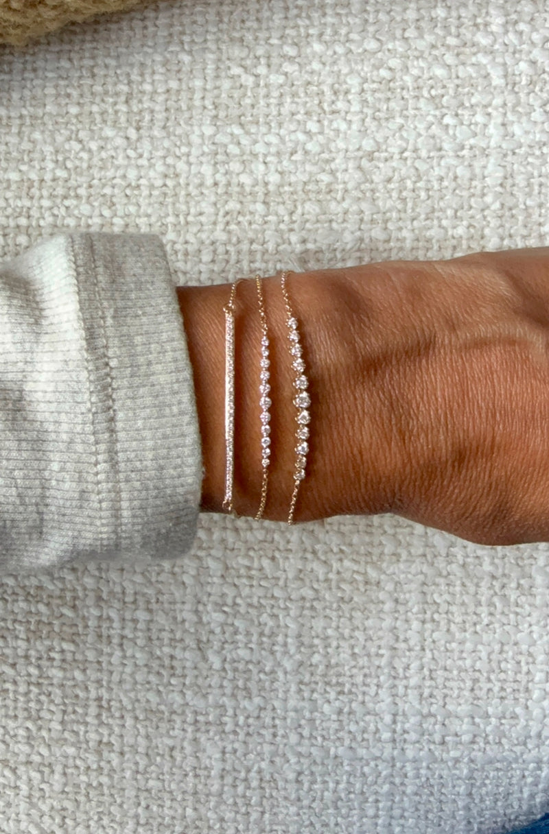 Floating Diamond Bar Bracelet