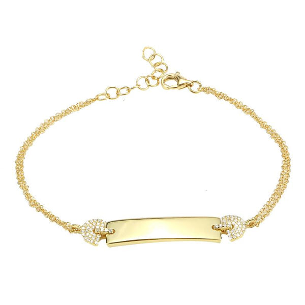 The Lexi Diamond ID Bracelet - Engravable